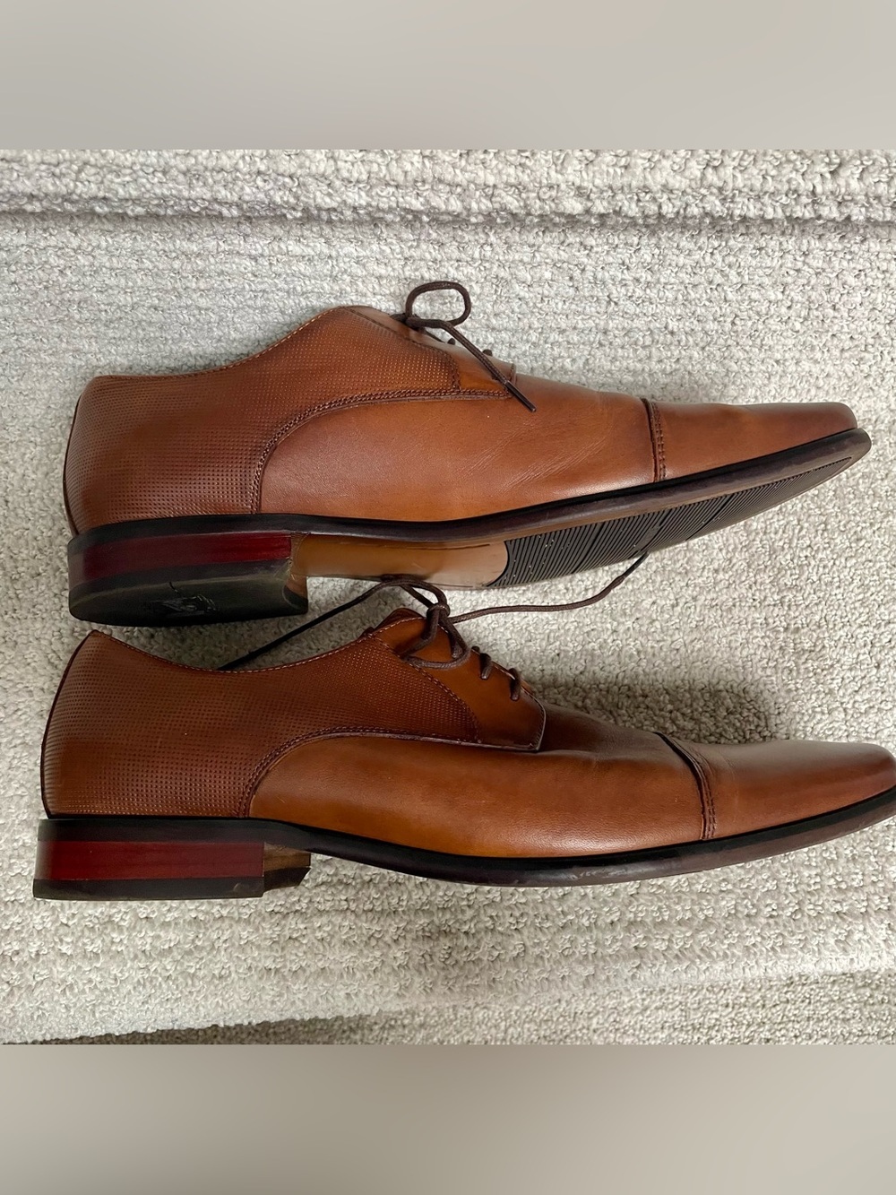 Florsheim Postino Cap Toe Leather Upper Linings Oxford in Congac Men’s Shoes 10D - Picture 5 of 10